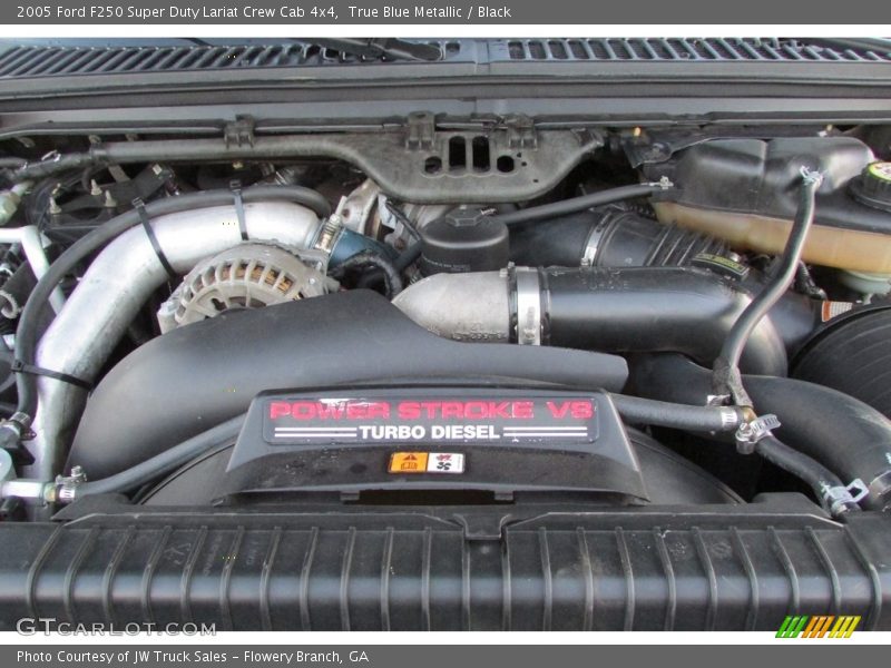 True Blue Metallic / Black 2005 Ford F250 Super Duty Lariat Crew Cab 4x4