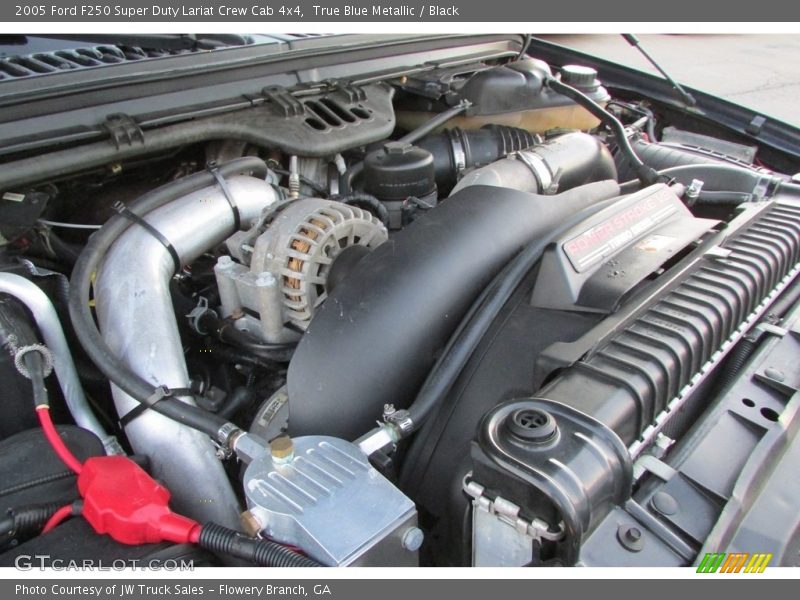 True Blue Metallic / Black 2005 Ford F250 Super Duty Lariat Crew Cab 4x4