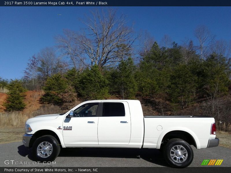 Pearl White / Black 2017 Ram 3500 Laramie Mega Cab 4x4