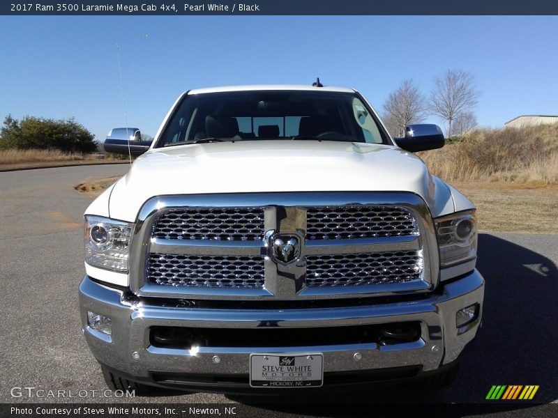 Pearl White / Black 2017 Ram 3500 Laramie Mega Cab 4x4