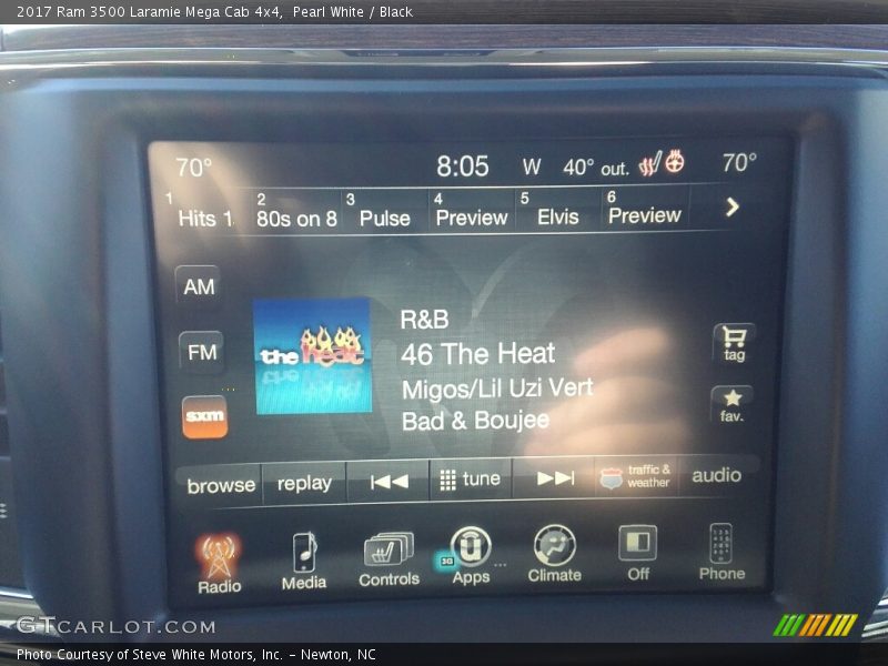 Pearl White / Black 2017 Ram 3500 Laramie Mega Cab 4x4