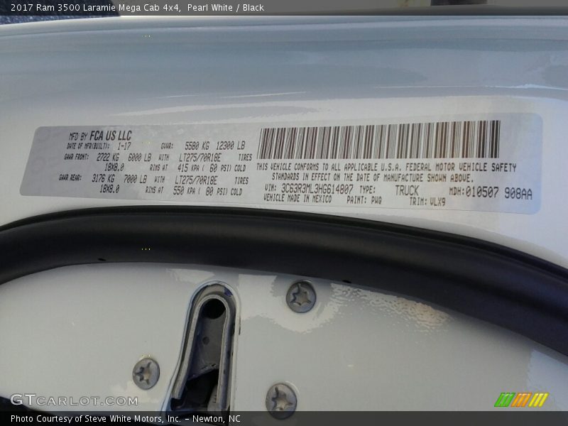 Pearl White / Black 2017 Ram 3500 Laramie Mega Cab 4x4