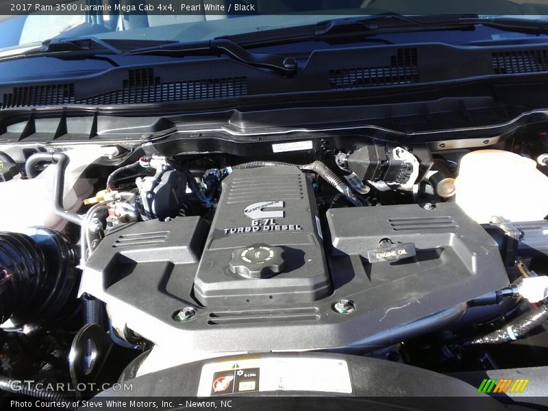Pearl White / Black 2017 Ram 3500 Laramie Mega Cab 4x4
