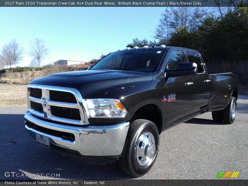 Brilliant Black Crystal Pearl / Black/Diesel Gray 2017 Ram 3500 Tradesman Crew Cab 4x4 Dual Rear Wheel