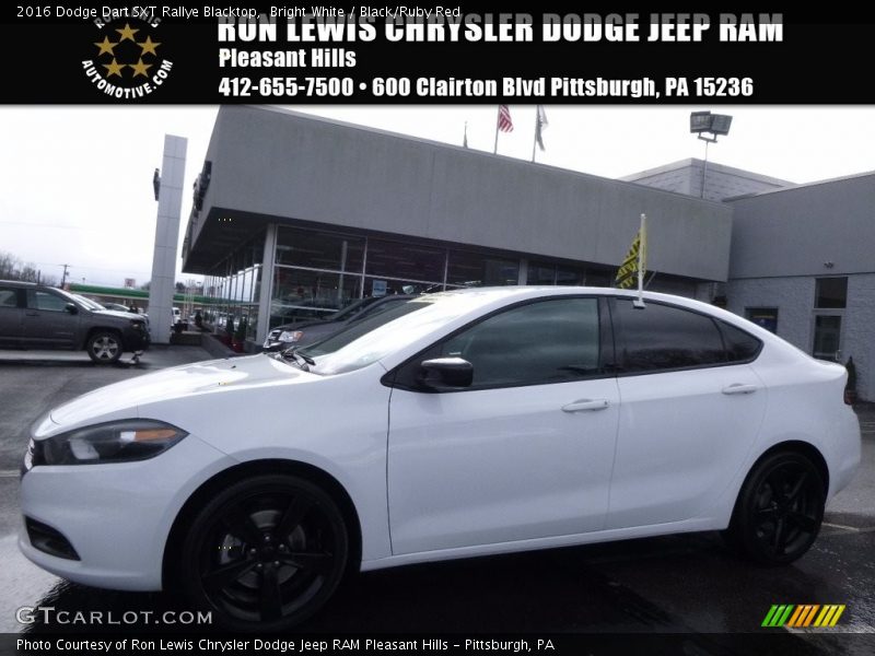 Bright White / Black/Ruby Red 2016 Dodge Dart SXT Rallye Blacktop