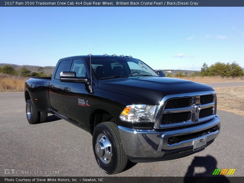 Brilliant Black Crystal Pearl / Black/Diesel Gray 2017 Ram 3500 Tradesman Crew Cab 4x4 Dual Rear Wheel