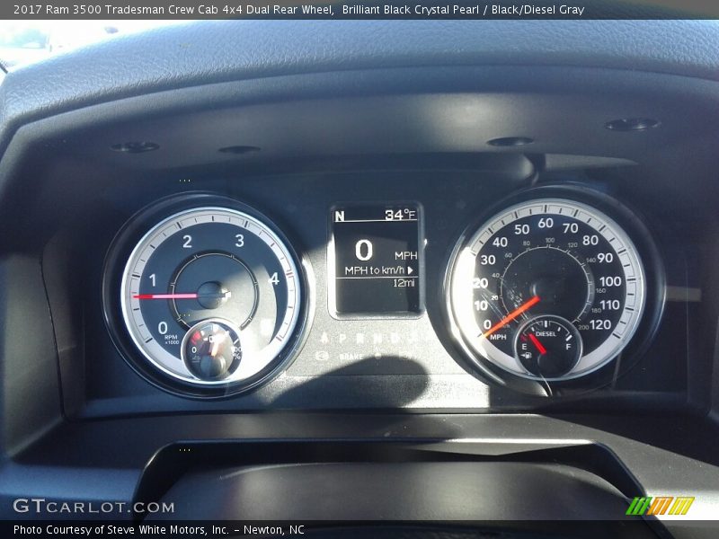 Brilliant Black Crystal Pearl / Black/Diesel Gray 2017 Ram 3500 Tradesman Crew Cab 4x4 Dual Rear Wheel