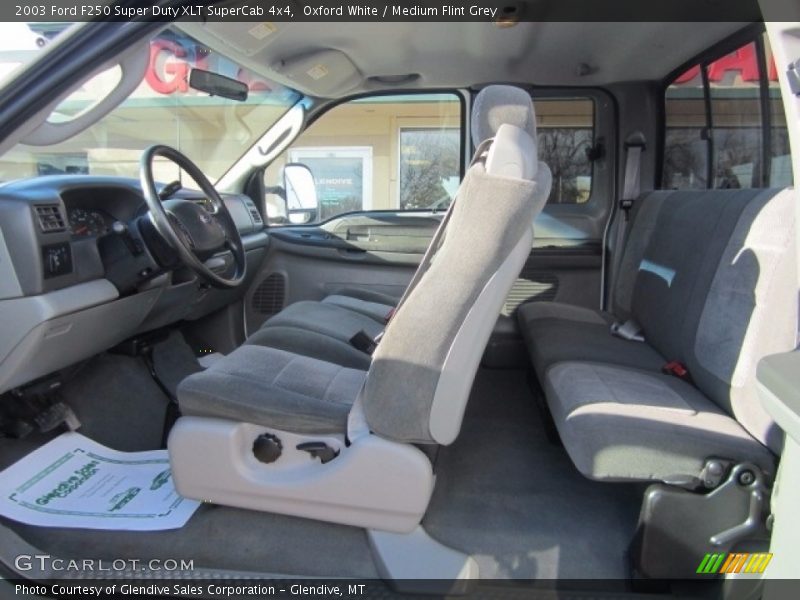 Oxford White / Medium Flint Grey 2003 Ford F250 Super Duty XLT SuperCab 4x4