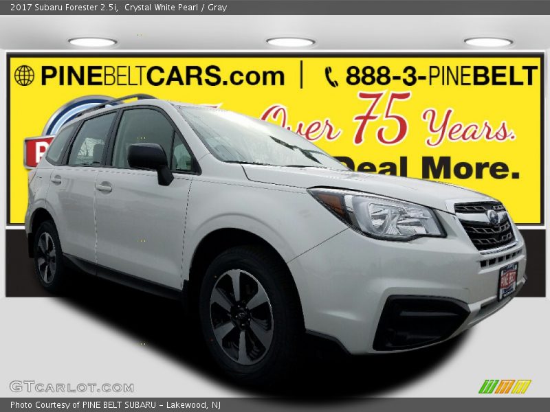 Crystal White Pearl / Gray 2017 Subaru Forester 2.5i