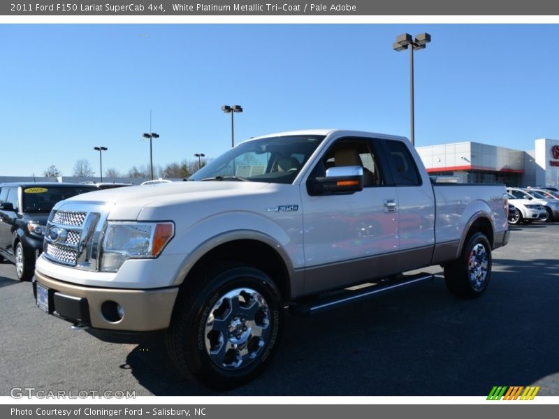 White Platinum Metallic Tri-Coat / Pale Adobe 2011 Ford F150 Lariat SuperCab 4x4