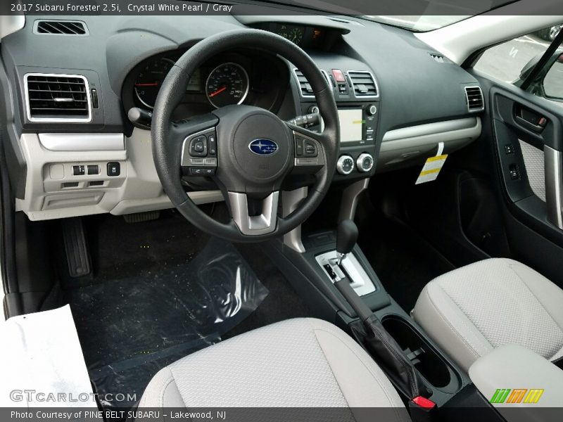 Crystal White Pearl / Gray 2017 Subaru Forester 2.5i