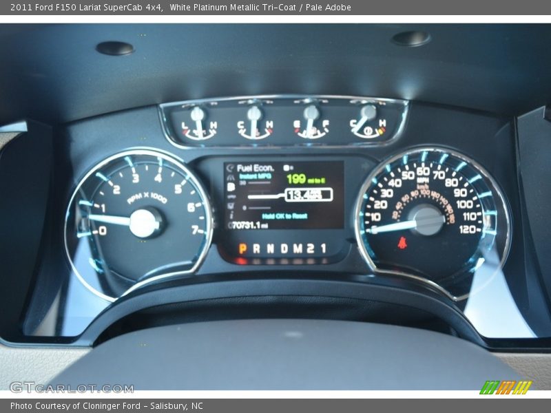 White Platinum Metallic Tri-Coat / Pale Adobe 2011 Ford F150 Lariat SuperCab 4x4