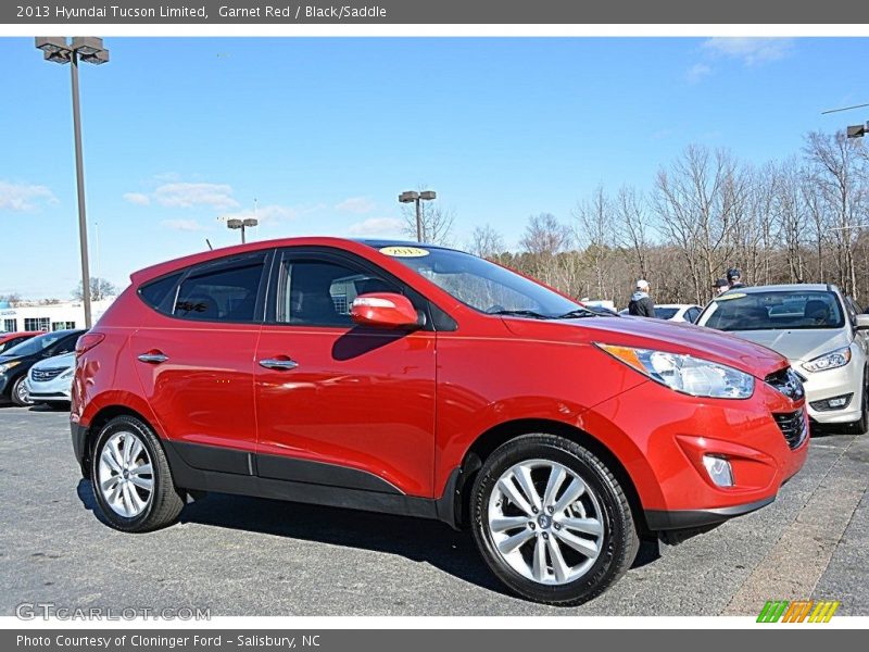 Garnet Red / Black/Saddle 2013 Hyundai Tucson Limited
