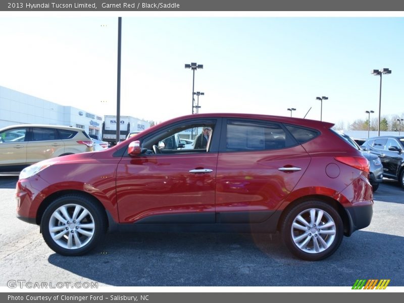 Garnet Red / Black/Saddle 2013 Hyundai Tucson Limited