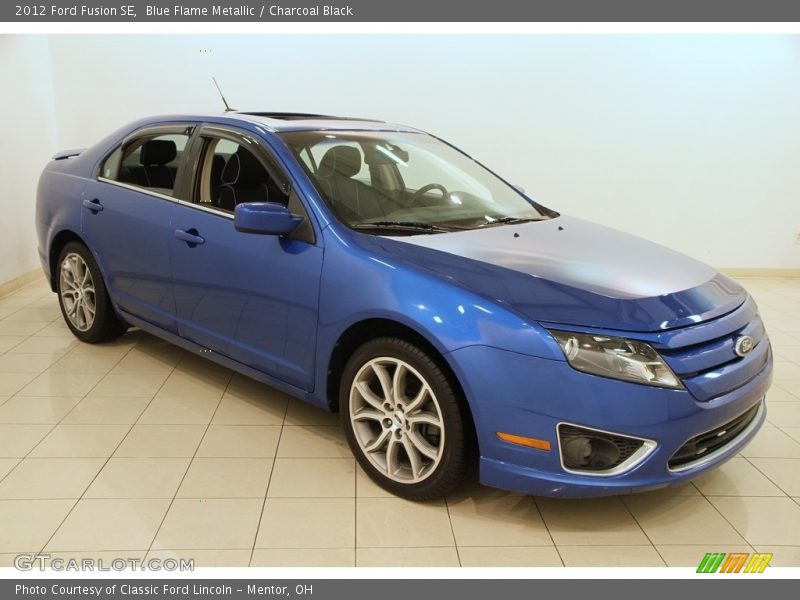 Blue Flame Metallic / Charcoal Black 2012 Ford Fusion SE