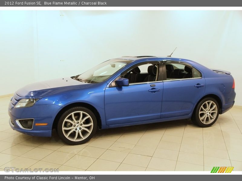Blue Flame Metallic / Charcoal Black 2012 Ford Fusion SE