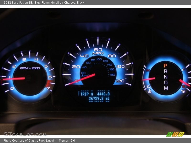 Blue Flame Metallic / Charcoal Black 2012 Ford Fusion SE