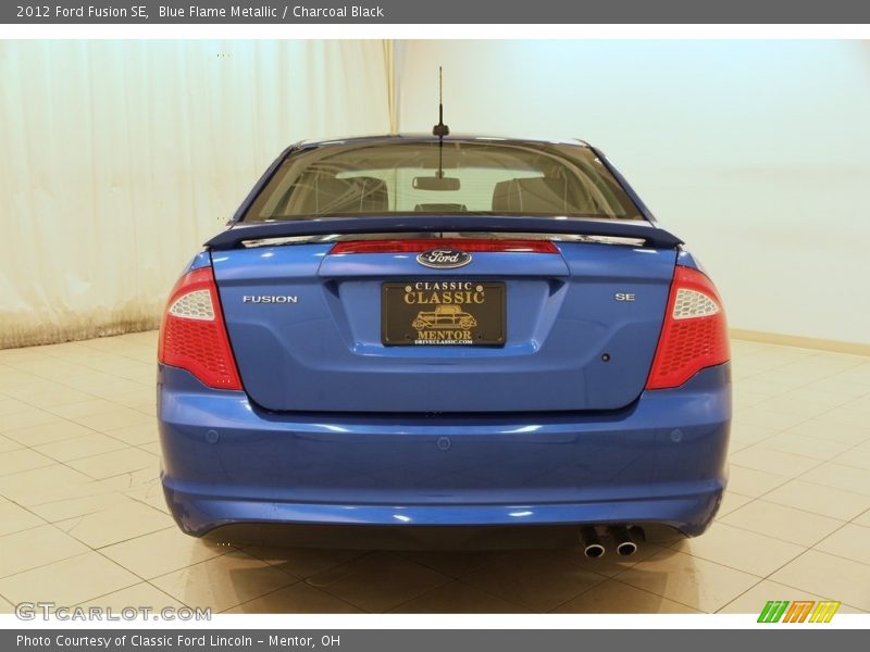 Blue Flame Metallic / Charcoal Black 2012 Ford Fusion SE
