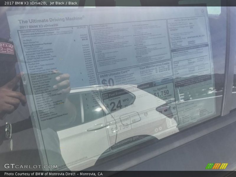 Jet Black / Black 2017 BMW X3 sDrive28i