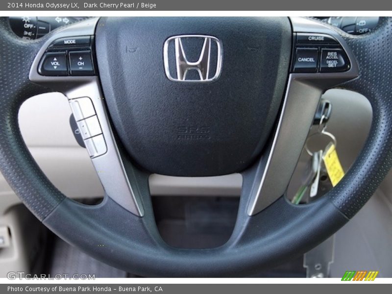 Dark Cherry Pearl / Beige 2014 Honda Odyssey LX