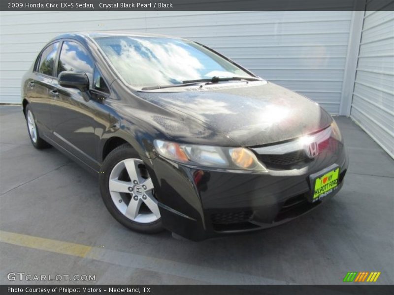 Crystal Black Pearl / Black 2009 Honda Civic LX-S Sedan