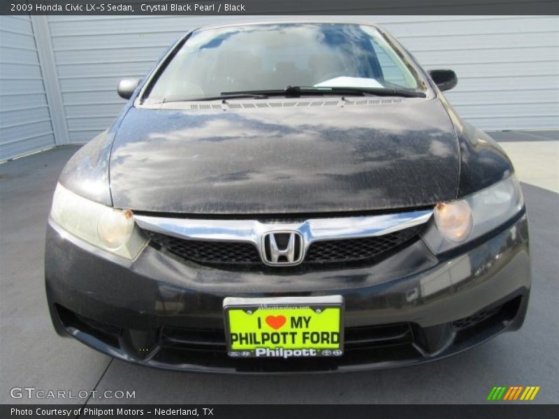 Crystal Black Pearl / Black 2009 Honda Civic LX-S Sedan