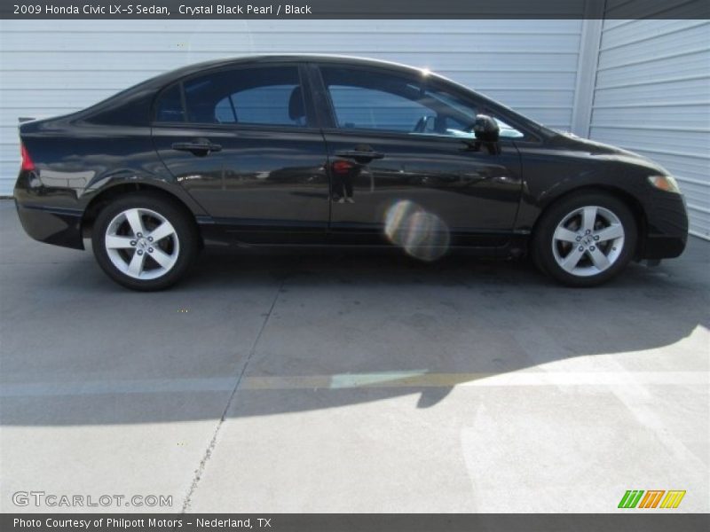 Crystal Black Pearl / Black 2009 Honda Civic LX-S Sedan