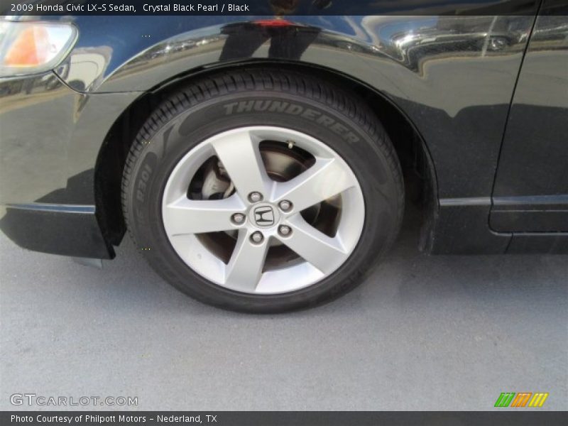 Crystal Black Pearl / Black 2009 Honda Civic LX-S Sedan