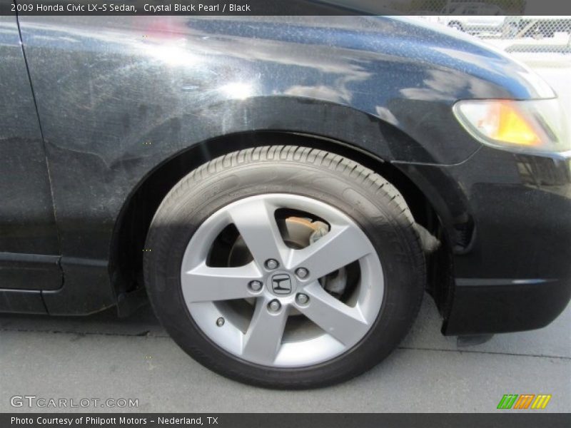 Crystal Black Pearl / Black 2009 Honda Civic LX-S Sedan