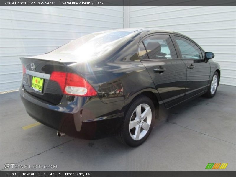 Crystal Black Pearl / Black 2009 Honda Civic LX-S Sedan