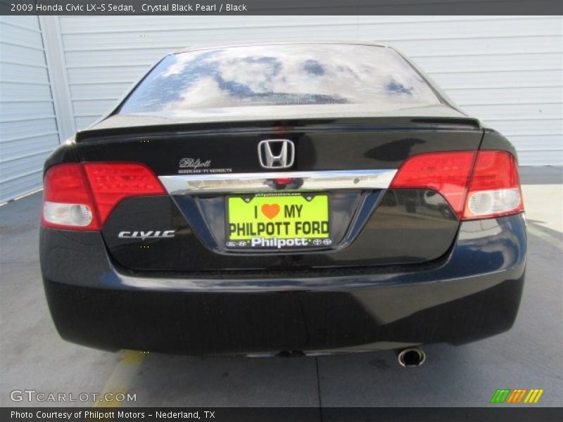 Crystal Black Pearl / Black 2009 Honda Civic LX-S Sedan