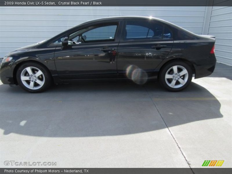 Crystal Black Pearl / Black 2009 Honda Civic LX-S Sedan