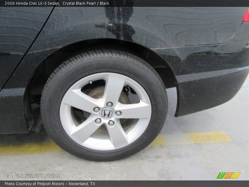 Crystal Black Pearl / Black 2009 Honda Civic LX-S Sedan