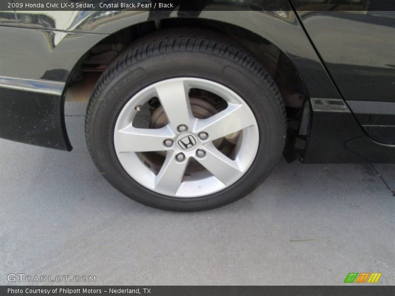 Crystal Black Pearl / Black 2009 Honda Civic LX-S Sedan