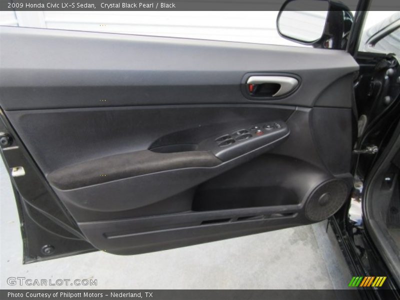 Crystal Black Pearl / Black 2009 Honda Civic LX-S Sedan