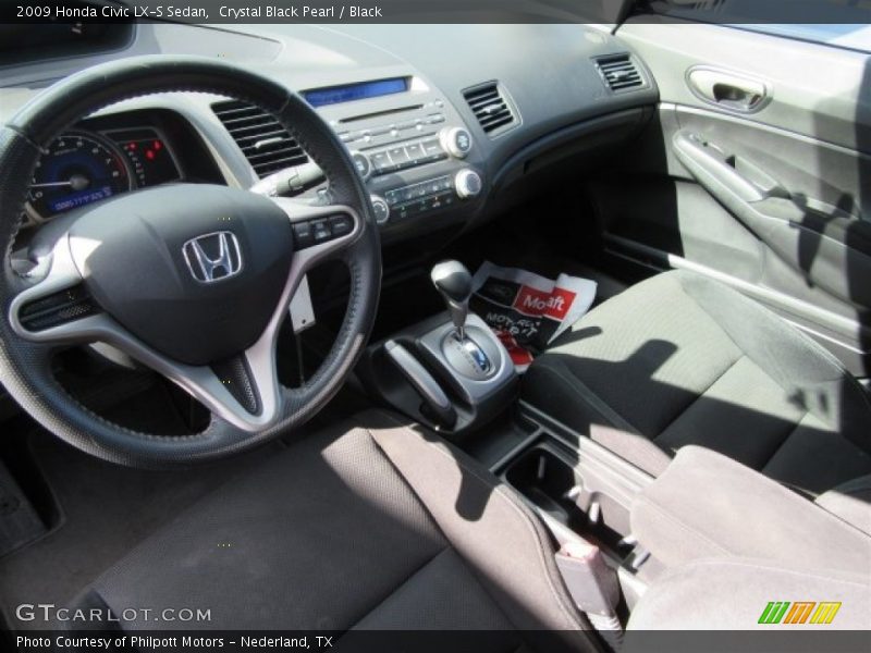 Crystal Black Pearl / Black 2009 Honda Civic LX-S Sedan