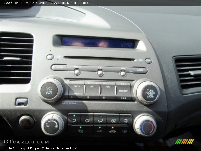 Crystal Black Pearl / Black 2009 Honda Civic LX-S Sedan