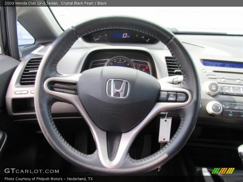 Crystal Black Pearl / Black 2009 Honda Civic LX-S Sedan