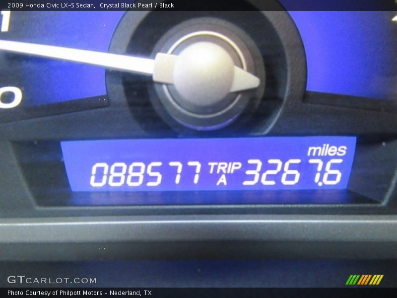Crystal Black Pearl / Black 2009 Honda Civic LX-S Sedan