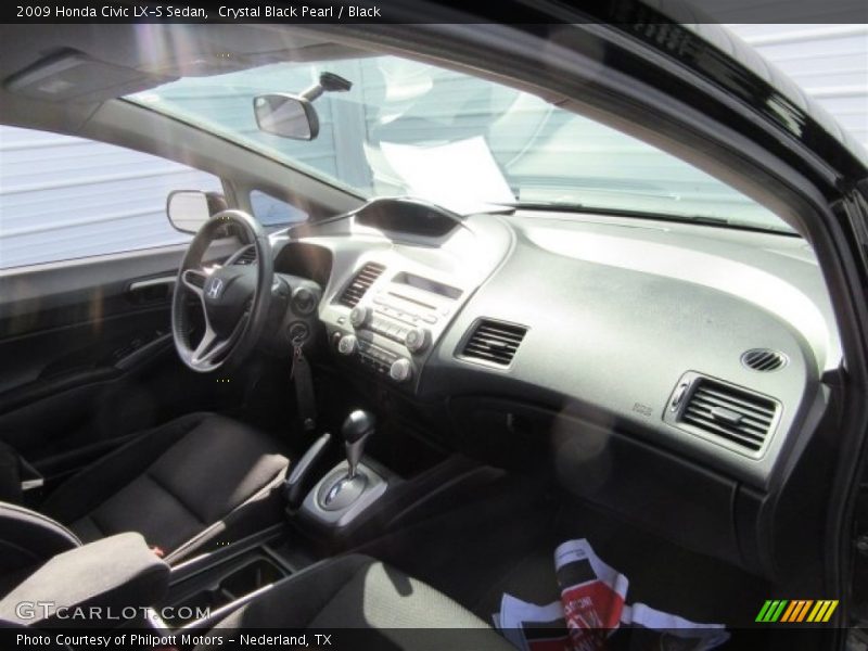 Crystal Black Pearl / Black 2009 Honda Civic LX-S Sedan