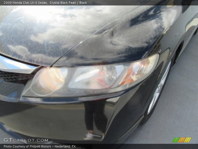 Crystal Black Pearl / Black 2009 Honda Civic LX-S Sedan