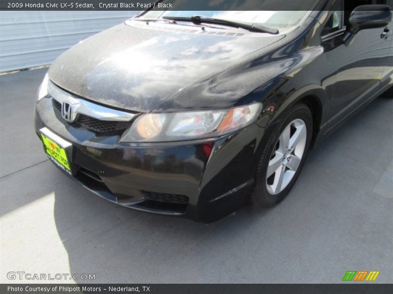Crystal Black Pearl / Black 2009 Honda Civic LX-S Sedan
