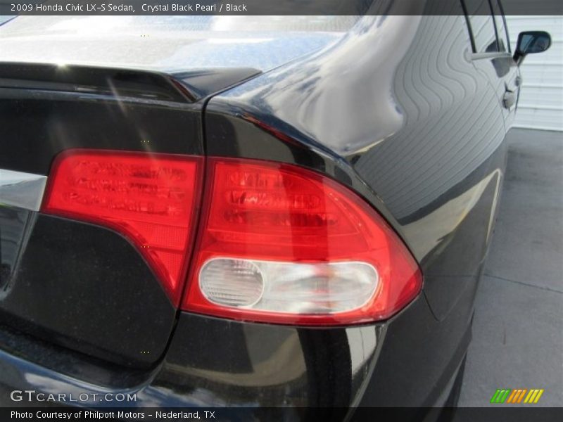 Crystal Black Pearl / Black 2009 Honda Civic LX-S Sedan