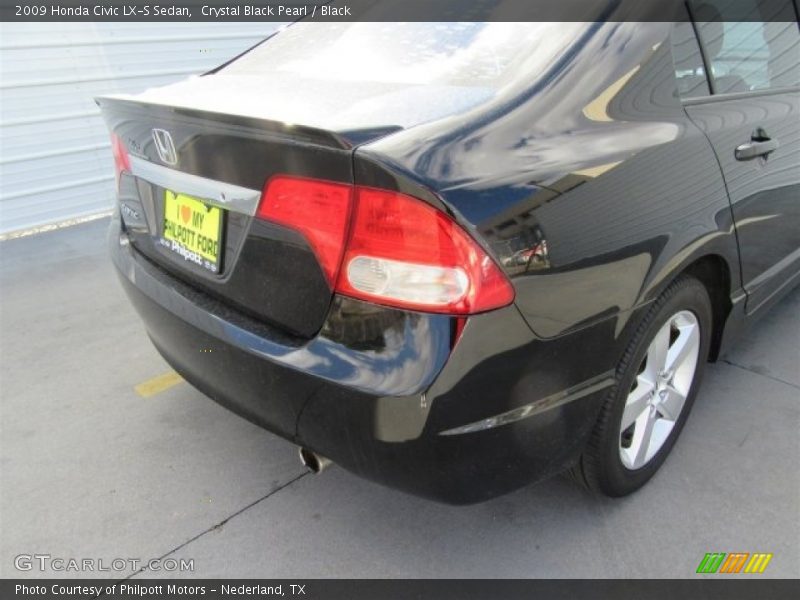 Crystal Black Pearl / Black 2009 Honda Civic LX-S Sedan