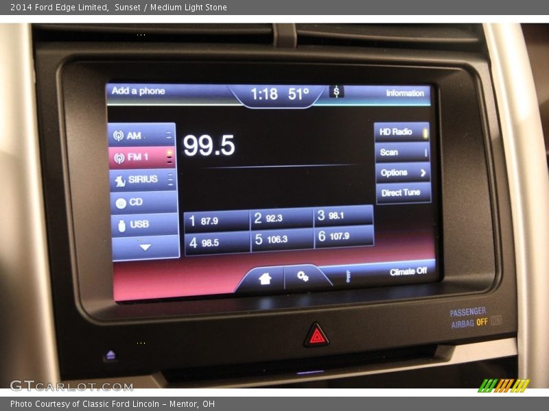 Sunset / Medium Light Stone 2014 Ford Edge Limited