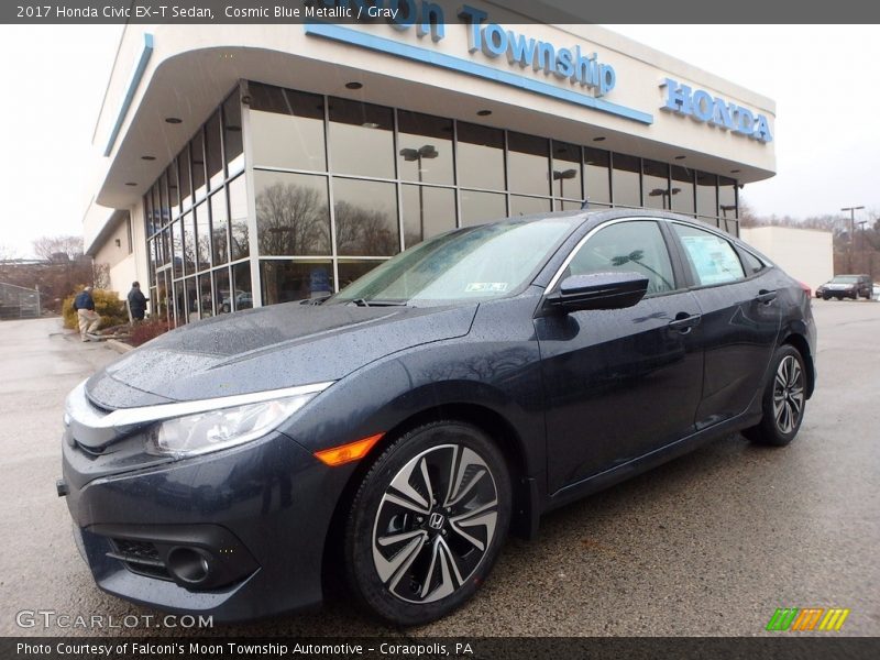 Cosmic Blue Metallic / Gray 2017 Honda Civic EX-T Sedan