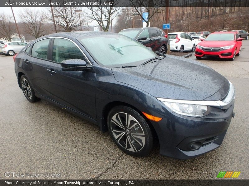 Cosmic Blue Metallic / Gray 2017 Honda Civic EX-T Sedan