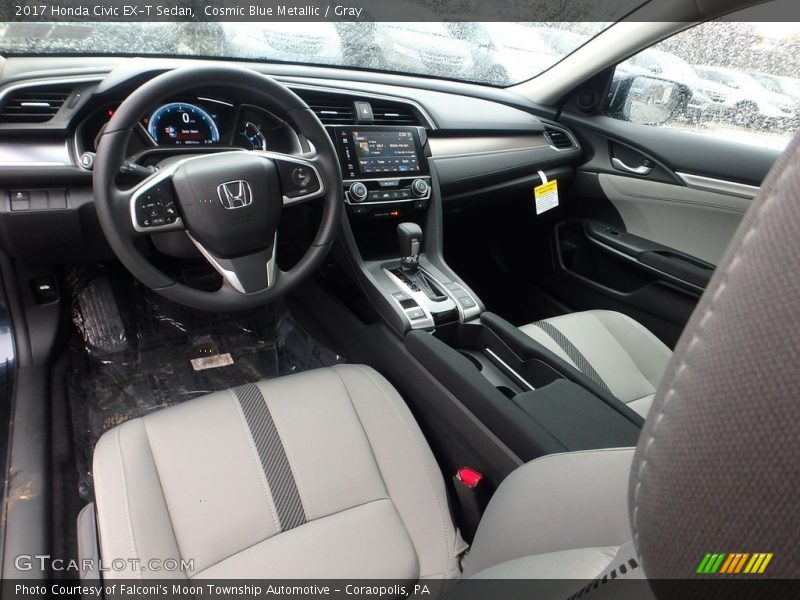 Cosmic Blue Metallic / Gray 2017 Honda Civic EX-T Sedan