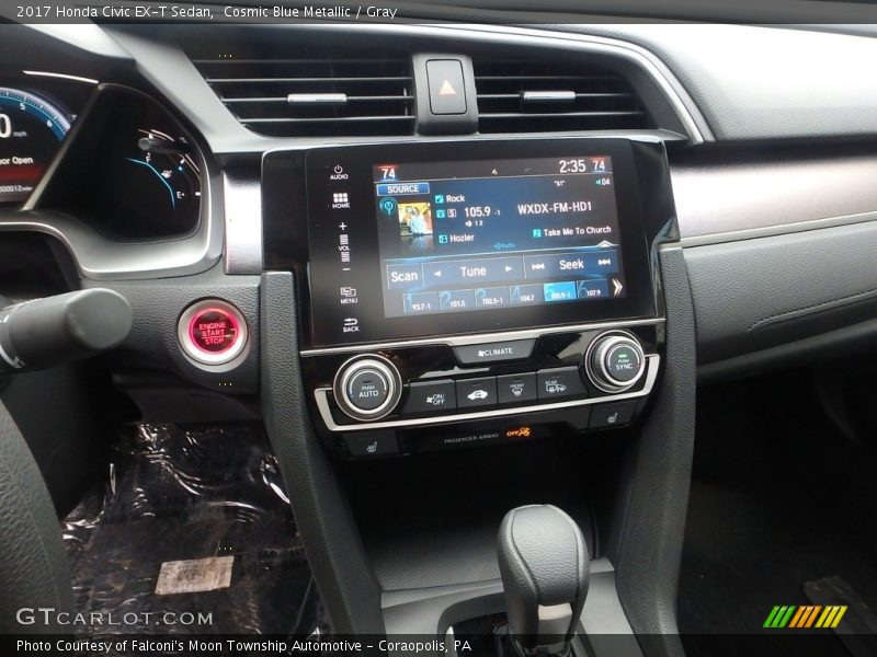 Cosmic Blue Metallic / Gray 2017 Honda Civic EX-T Sedan