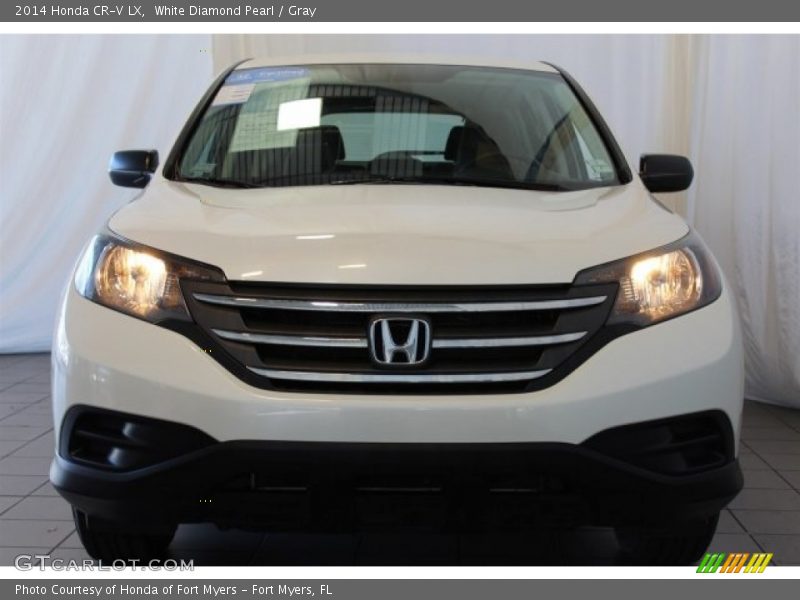 White Diamond Pearl / Gray 2014 Honda CR-V LX